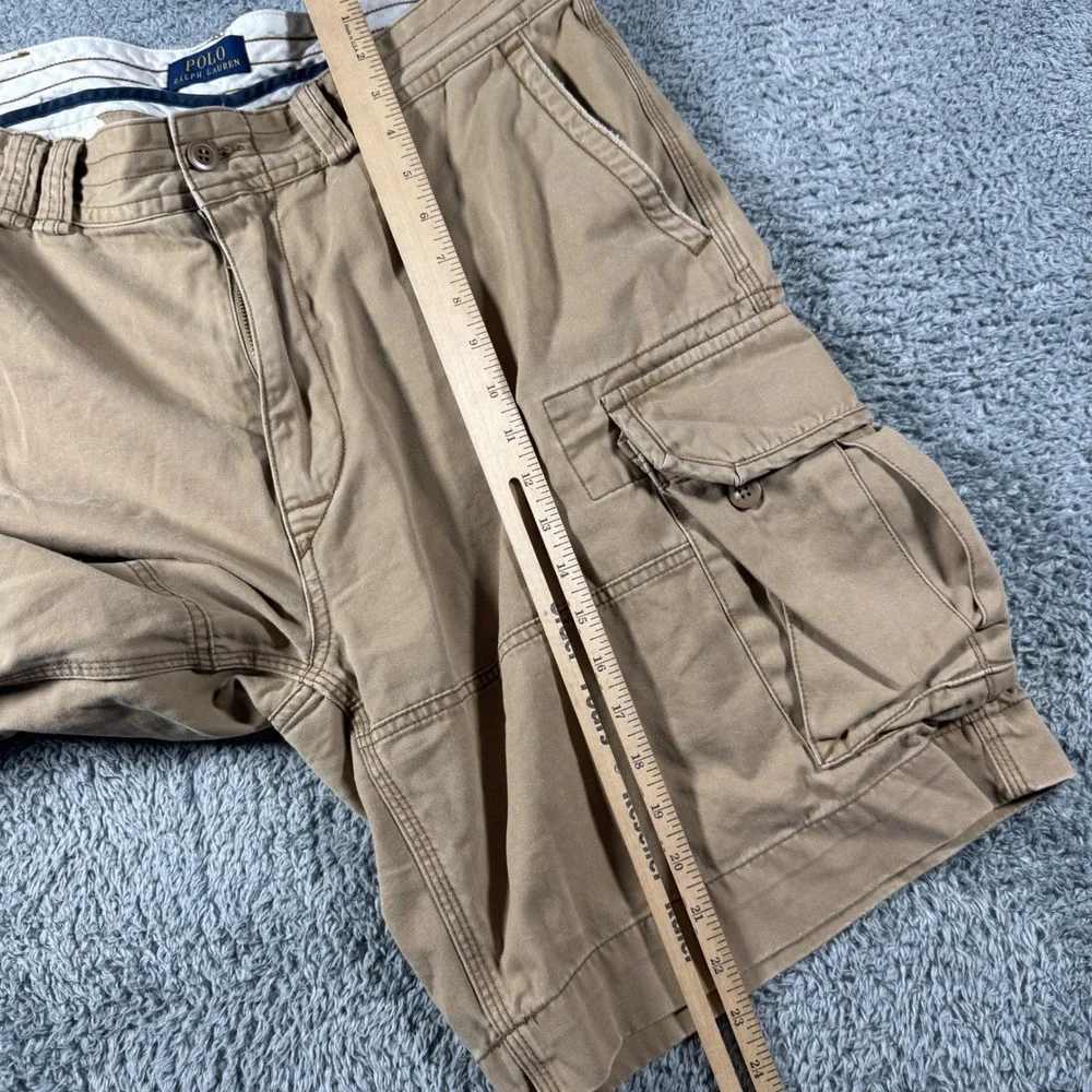 Polo Ralph Lauren Cargo Shorts Mens 38 Tan Khaki Heavy Duty Thick Streetwear